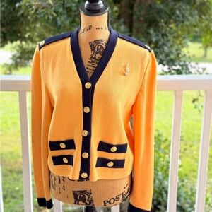 St. John Yellow and Navy Blazer
